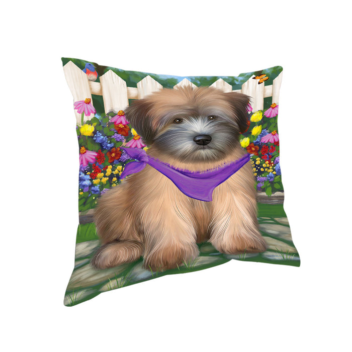 Spring Floral Wheaten Terrier Dog Pillow PIL65292