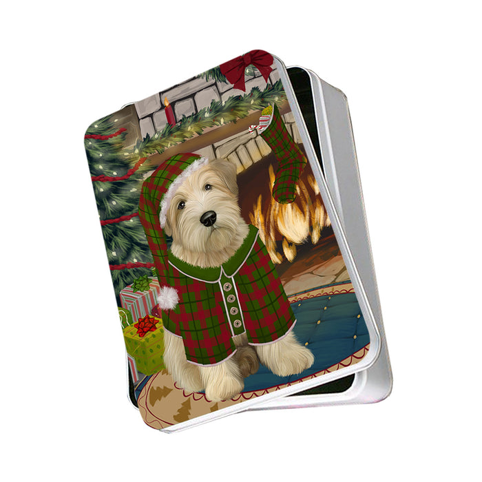 The Stocking was Hung Wheaten Terrier Dog Photo Storage Tin PITN55603