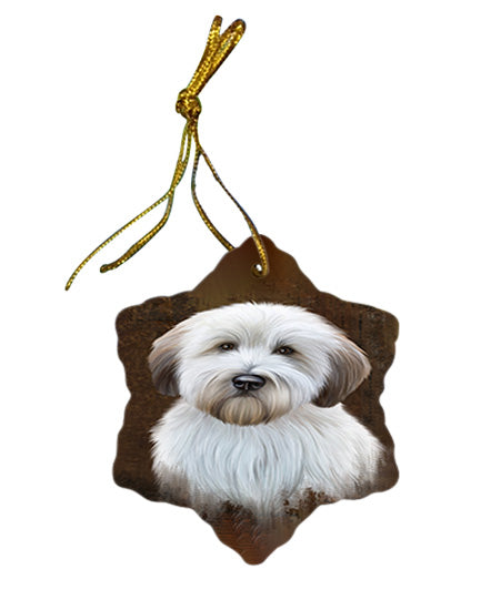 Rustic Wheaten Terrier Dog Star Porcelain Ornament SPOR54493