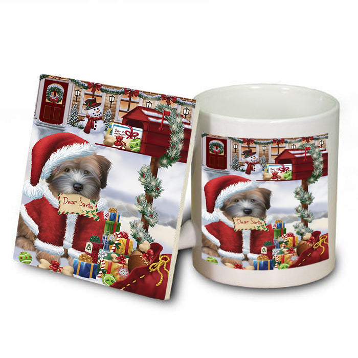 Wheaten Terrier Dog Dear Santa Letter Christmas Holiday Mailbox Mug and Coaster Set MUC53552