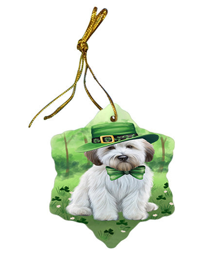 St. Patricks Day Irish Portrait Wheaten Terrier Dog Star Porcelain Ornament SPOR57997