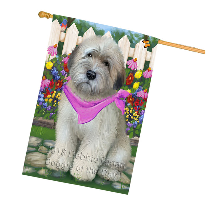 Spring Floral Wheaten Terrier Dog House Flag FLG52366