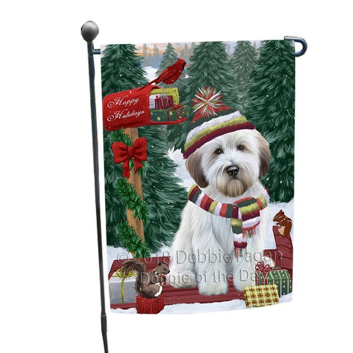 Merry Christmas Woodland Sled Wheaten Terrier Dog Garden Flag GFLG55365