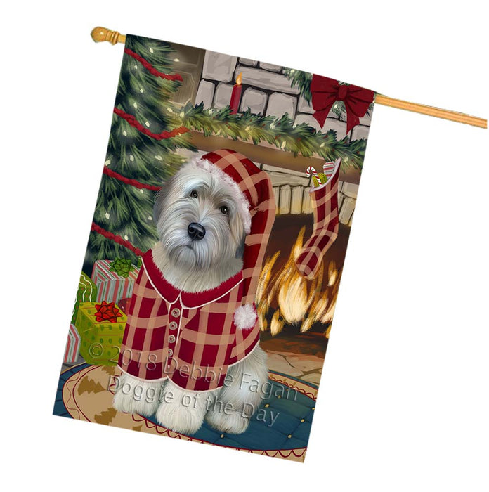 The Stocking was Hung Wheaten Terrier Dog House Flag FLG56090