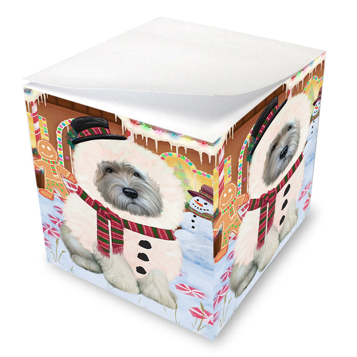 Christmas Gingerbread House Candyfest Wheaten Terrier Dog Note Cube NOC54671