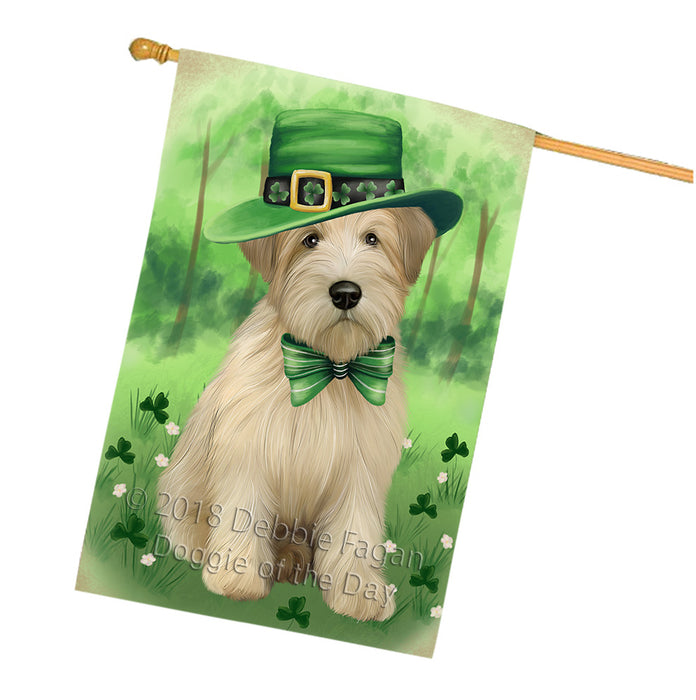 St. Patricks Day Irish Portrait Wheaten Terrier Dog House Flag FLG65082
