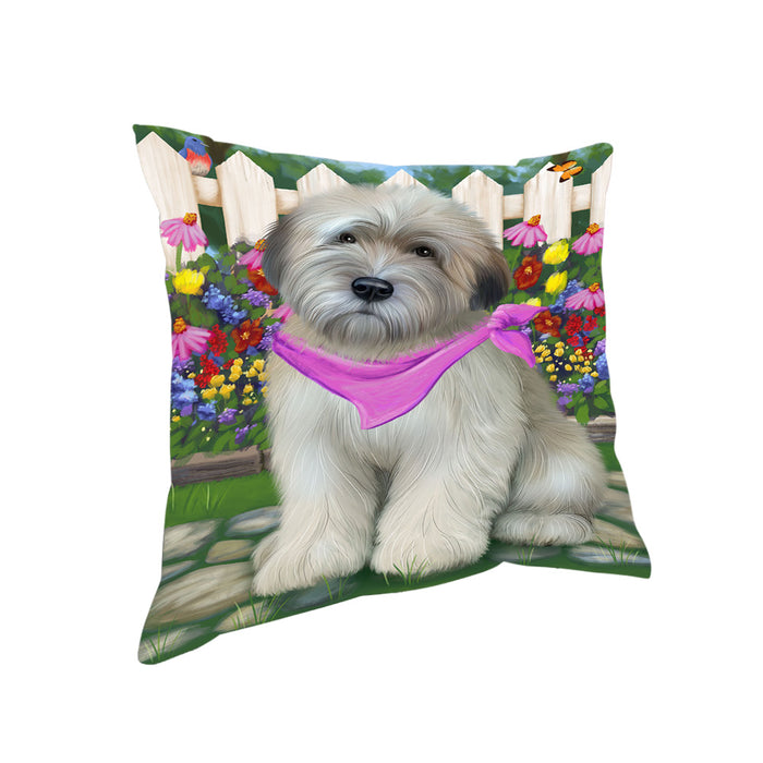 Spring Floral Wheaten Terrier Dog Pillow PIL65296