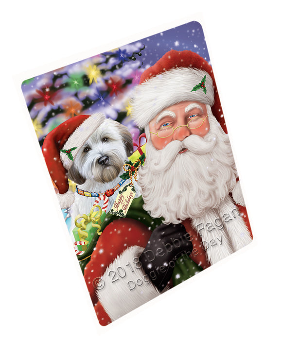 Santa Carrying Wheaten Terrier Dog and Christmas Presents Large Refrigerator / Dishwasher Magnet RMAG83142