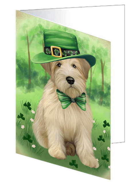 St. Patricks Day Irish Portrait Wheaten Terrier Dog Handmade Artwork Assorted Pets Greeting Cards and Note Cards with Envelopes for All Occasions and Holiday Seasons GCD76688