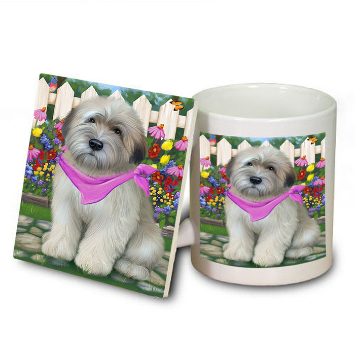 Spring Floral Wheaten Terrier Dog Mug and Coaster Set MUC52225