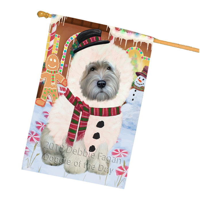 Christmas Gingerbread House Candyfest Wheaten Terrier Dog House Flag FLG57283