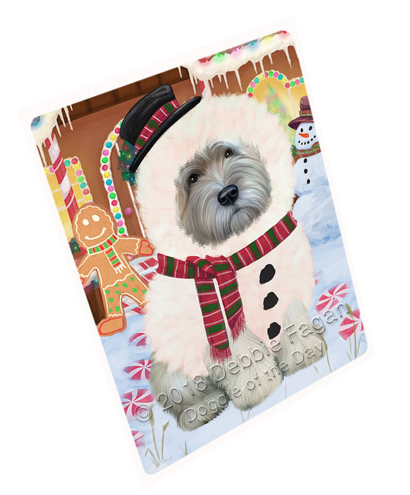 Christmas Gingerbread House Candyfest Wheaten Terrier Dog Large Refrigerator / Dishwasher Magnet RMAG101862