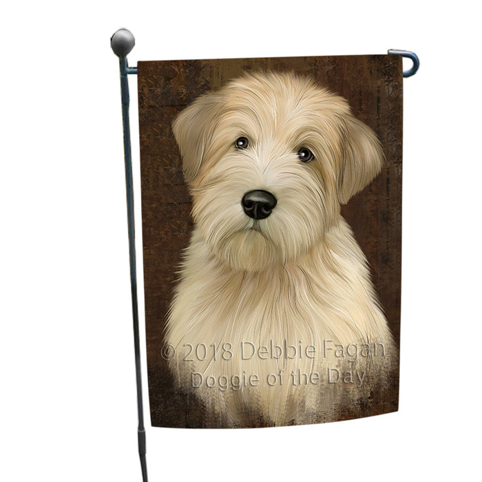 Rustic Wheaten Terrier Dog Garden Flag GFLG54565
