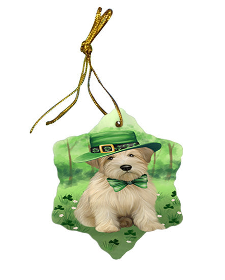 St. Patricks Day Irish Portrait Wheaten Terrier Dog Star Porcelain Ornament SPOR57998
