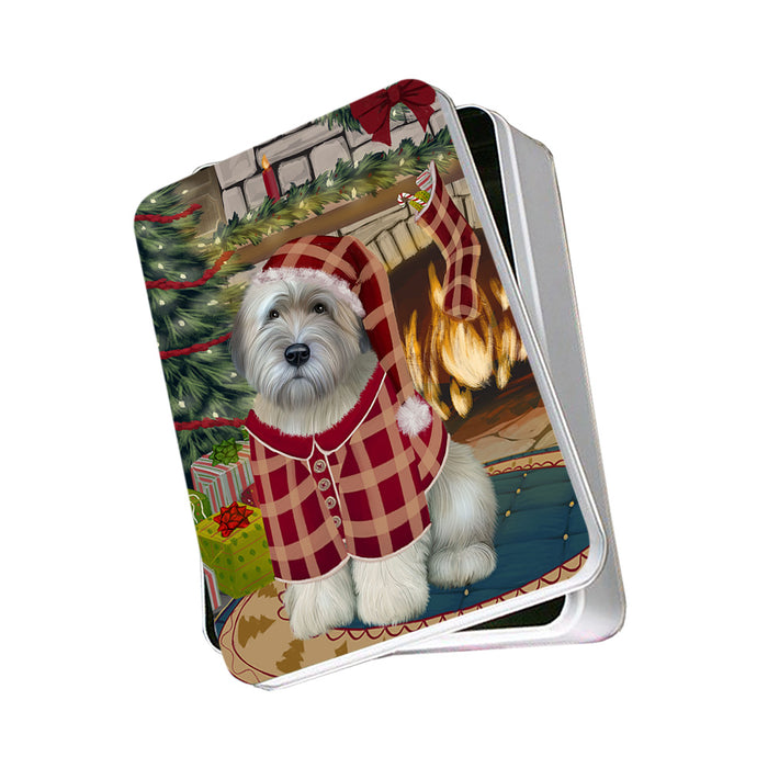 The Stocking was Hung Wheaten Terrier Dog Photo Storage Tin PITN55604