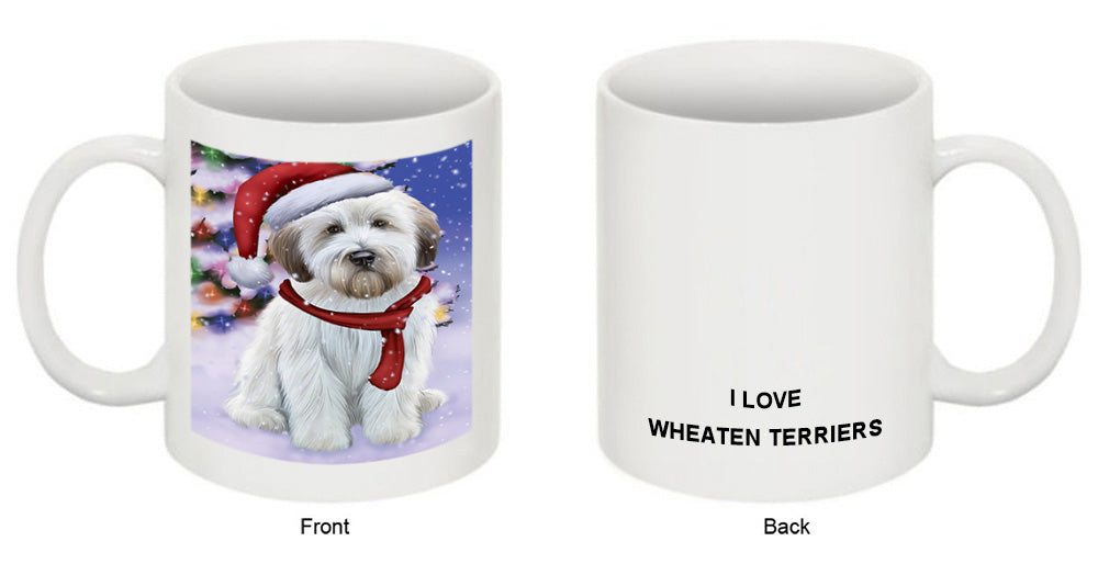 Winterland Wonderland Wheaten Terrier Dog In Christmas Holiday Scenic Background Coffee Mug MUG49186