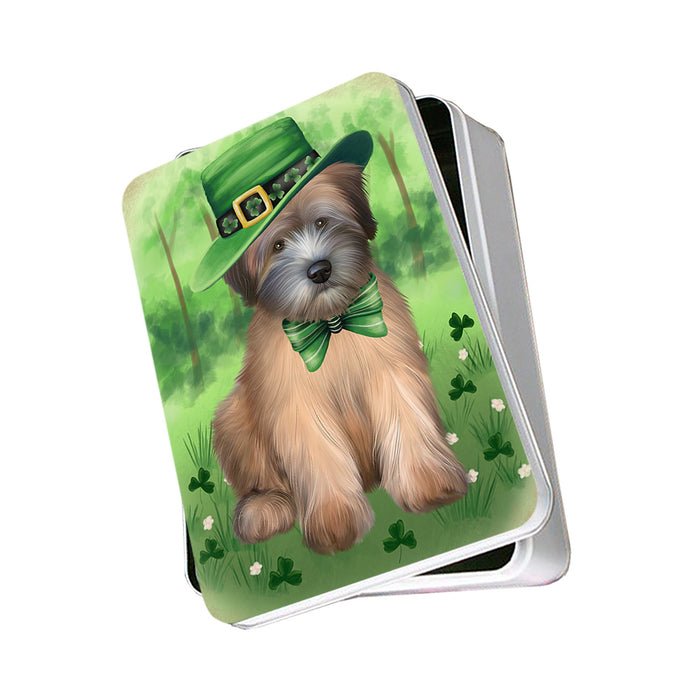 St. Patricks Day Irish Portrait Wheaten Terrier Dog Photo Storage Tin PITN57002
