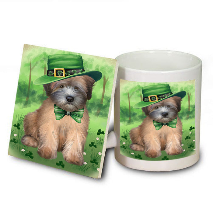 St. Patricks Day Irish Portrait Wheaten Terrier Dog Mug and Coaster Set MUC57051