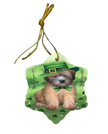 St. Patricks Day Irish Portrait Wheaten Terrier Dog Star Porcelain Ornament SPOR57999