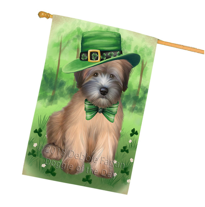 St. Patricks Day Irish Portrait Wheaten Terrier Dog House Flag FLG65083