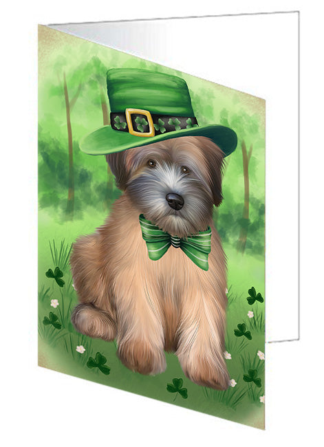 St. Patricks Day Irish Portrait Wheaten Terrier Dog Handmade Artwork Assorted Pets Greeting Cards and Note Cards with Envelopes for All Occasions and Holiday Seasons GCD76691