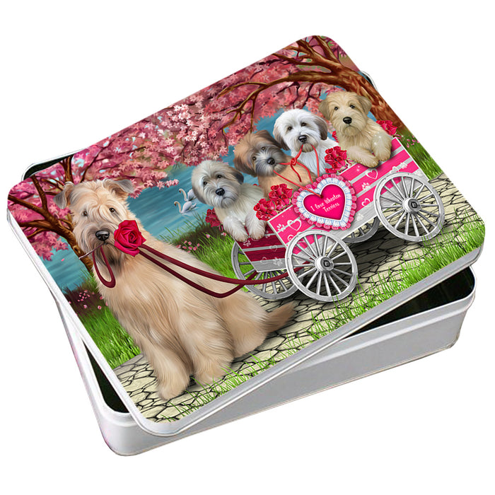 I Love Wheaten Terriers Dog Cat in a Cart Photo Storage Tin PITN51709