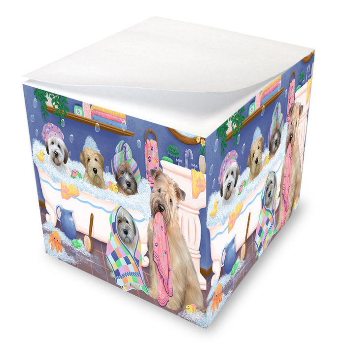 Rub A Dub Dogs In A Tub Wheaten Terriers Dog Note Cube NOC54907