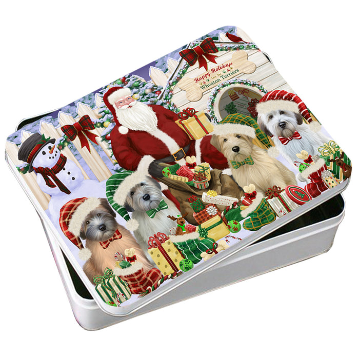 Christmas Dog House Wheaten Terriers Dog Photo Storage Tin PITN52612