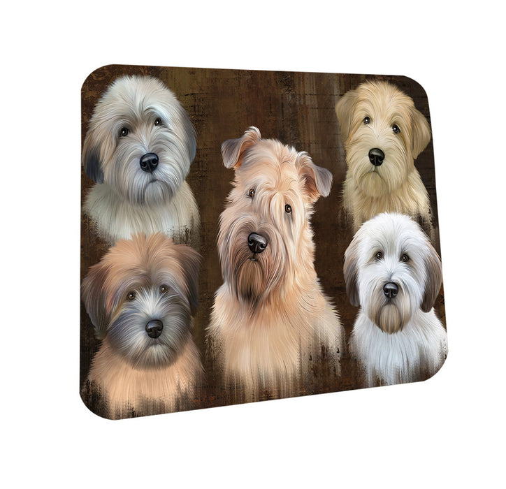 Rustic 5 Wheaten Terrier Dog Coasters Set of 4 CST54110