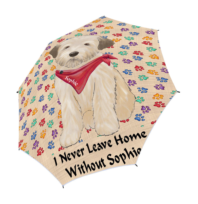 Custom Pet Name Personalized I never Leave Home Wheaten Terrier Dog Semi-Automatic Foldable Umbrella