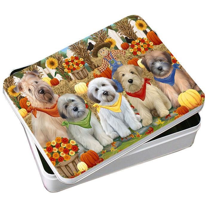 Harvest Time Festival Day Wheaten Terriers Dog Photo Storage Tin PITN52380