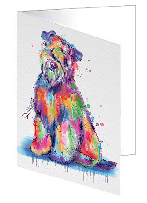 Watercolor Wheaten Terrier Dog Handmade Artwork Assorted Pets Greeting Cards and Note Cards with Envelopes for All Occasions and Holiday Seasons GCD77102