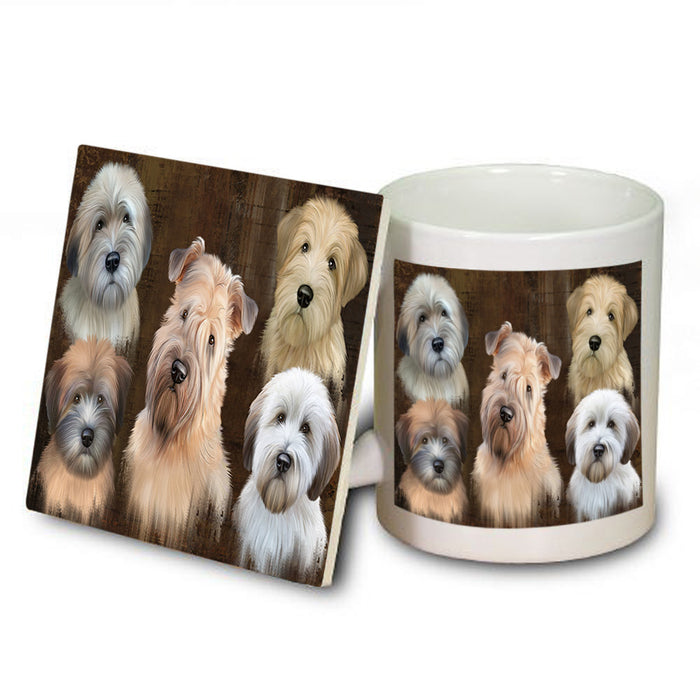 Rustic 5 Wheaten Terrier Dog Mug and Coaster Set MUC54144