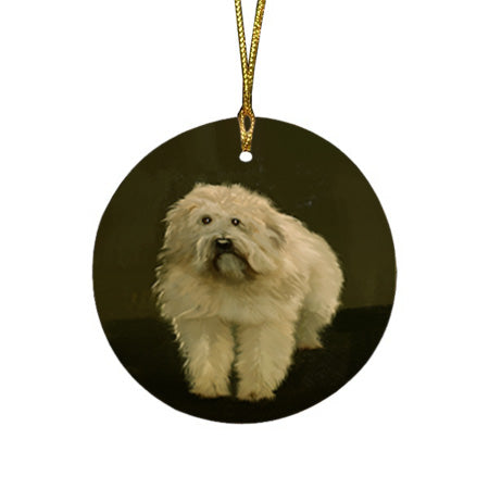 Wheaten Terriers Dog Round Flat Christmas Ornament RFPOR54384