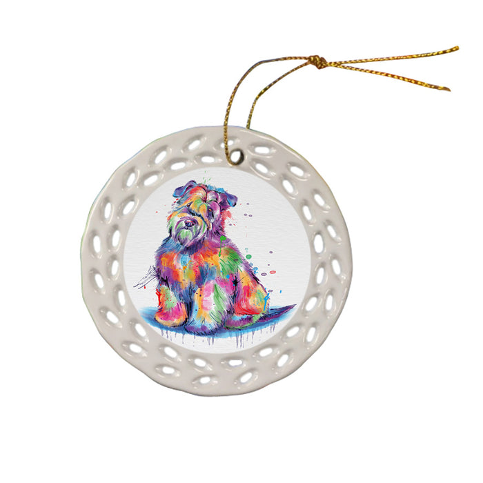Watercolor Wheaten Terrier Dog Ceramic Doily Ornament DPOR57453