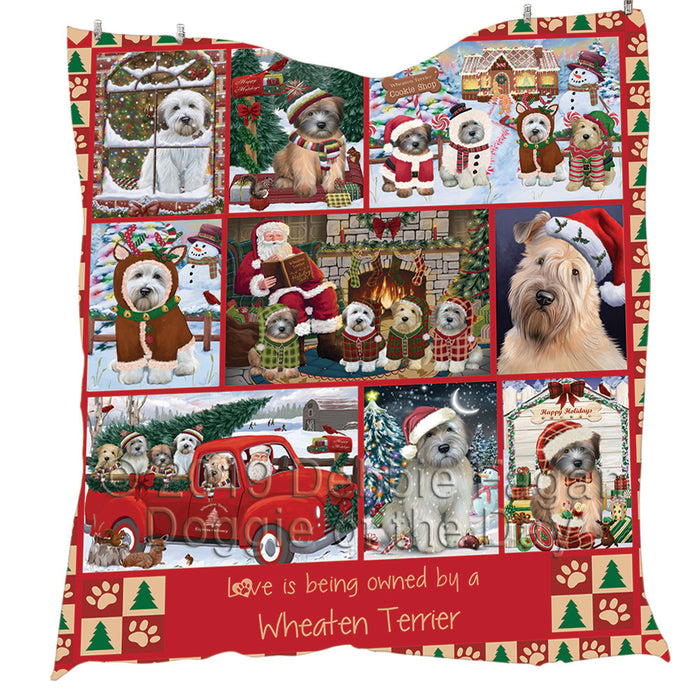 Love is Being Owned Christmas Wheaten Terrier Dogs Quilt