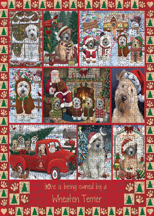 Love is Being Owned Christmas Wheaten Terrier Dogs Puzzle with Photo Tin PUZL99544