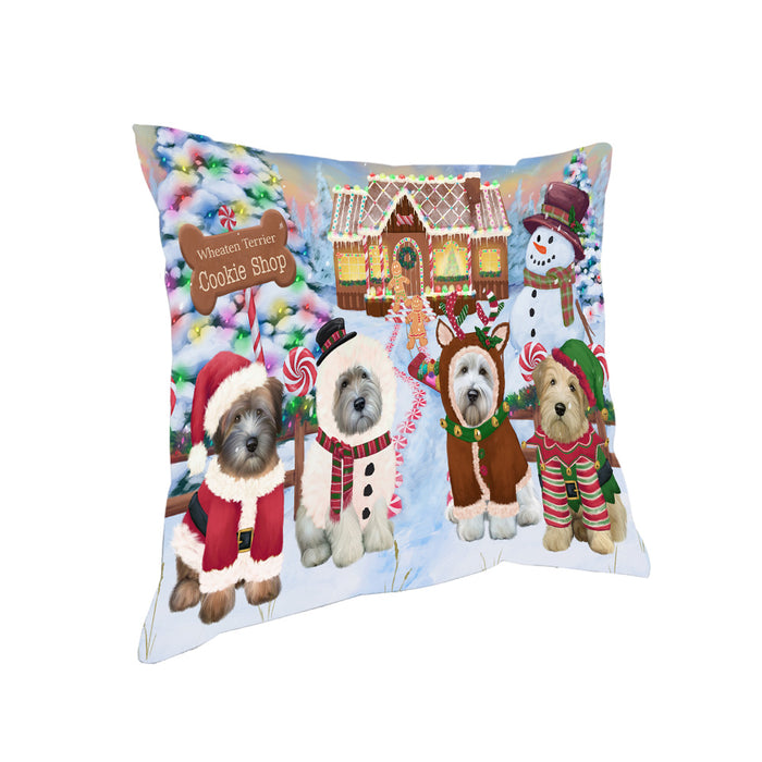 Holiday Gingerbread Cookie Shop Wheaten Terriers Dog Pillow PIL80820