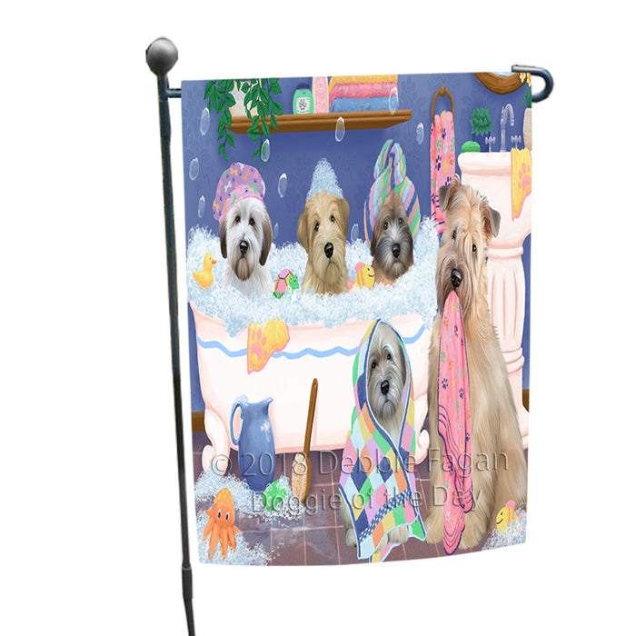 Rub A Dub Dogs In A Tub Wheaten Terriers Dog Garden Flag GFLG57463