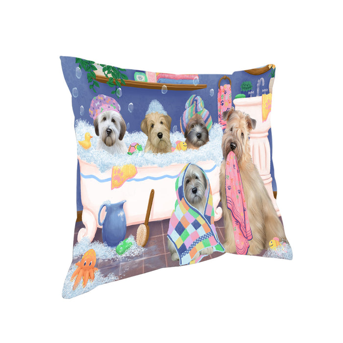 Rub A Dub Dogs In A Tub Wheaten Terriers Dog Pillow PIL81632