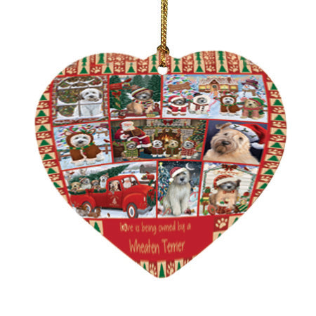 Love is Being Owned Christmas Wheaten Terrier Dogs Heart Christmas Ornament HPOR57894