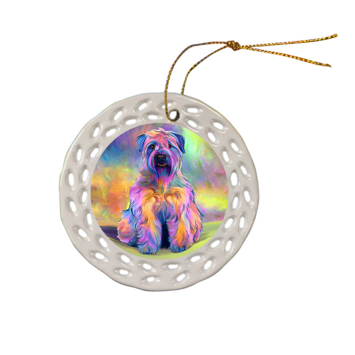 Paradise Wave Wheaten Terrier Dog Ceramic Doily Ornament DPOR57101