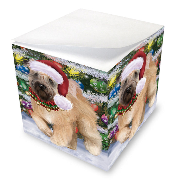 Chistmas Trotting in the Snow Wheaten Terrier Dog Note Cube NOC-DOTD-A57730