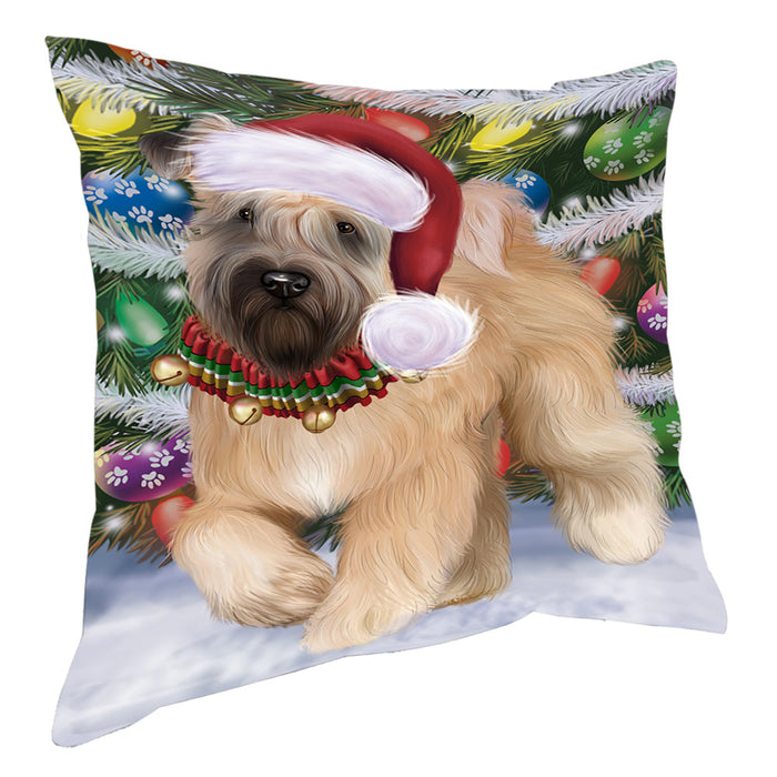 Chistmas Trotting in the Snow Wheaten Terrier Dog Pillow with Top Quality High-Resolution Images - Ultra Soft Pet Pillows for Sleeping - Reversible & Comfort - Ideal Gift for Dog Lover - Cushion for Sofa Couch Bed - 100% Polyester, PILA93940
