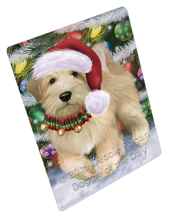 Chistmas Trotting in the Snow Wheaten Terrier Dog Cutting Board - For Kitchen - Scratch & Stain Resistant - Designed To Stay In Place - Easy To Clean By Hand - Perfect for Chopping Meats, Vegetables, CA84032