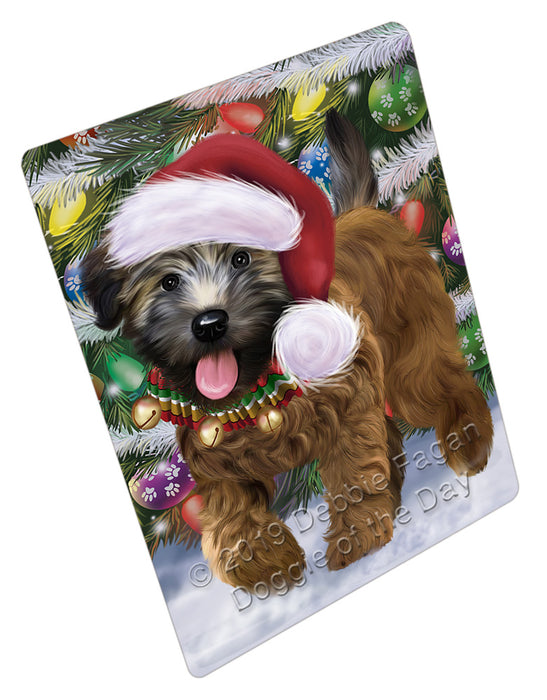 Chistmas Trotting in the Snow Wheaten Terrier Dog Cutting Board - For Kitchen - Scratch & Stain Resistant - Designed To Stay In Place - Easy To Clean By Hand - Perfect for Chopping Meats, Vegetables, CA84034