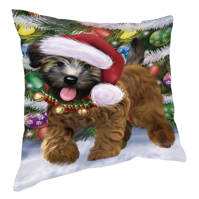 Chistmas Trotting in the Snow Wheaten Terrier Dog Pillow with Top Quality High-Resolution Images - Ultra Soft Pet Pillows for Sleeping - Reversible & Comfort - Ideal Gift for Dog Lover - Cushion for Sofa Couch Bed - 100% Polyester, PILA93946