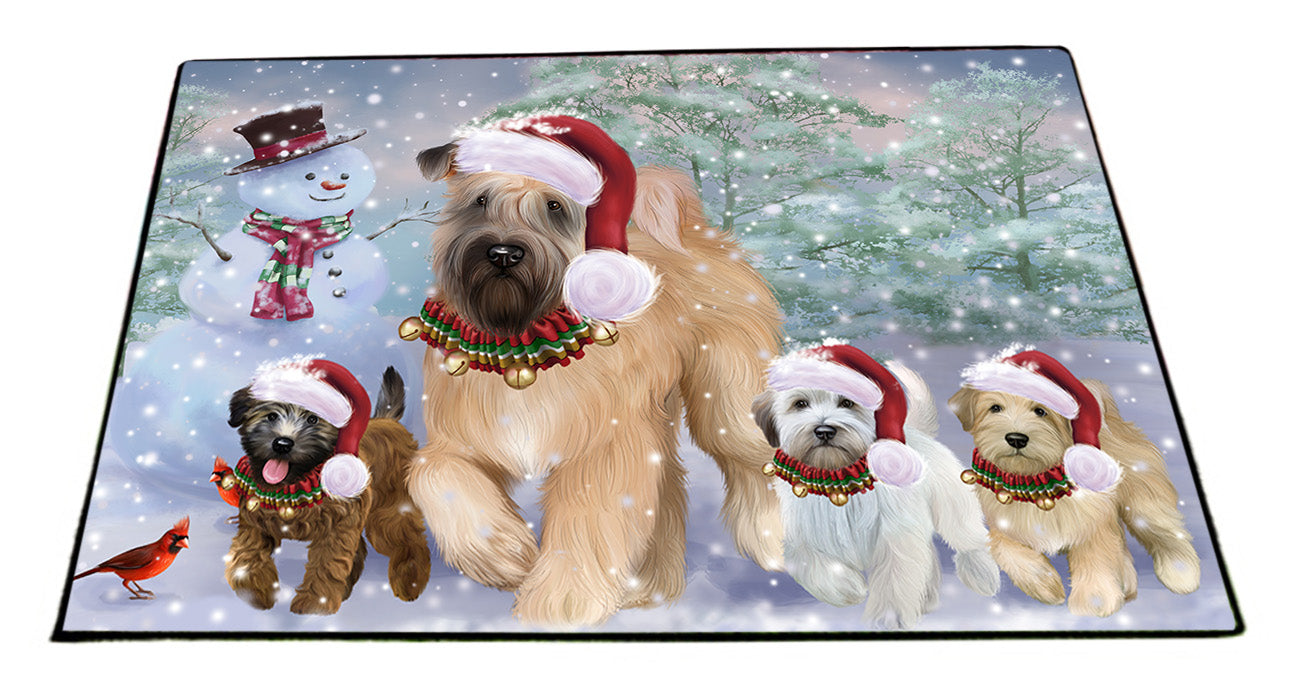Christmas Running Family Wheaten Terrier Dogs Floormat FLMS56059