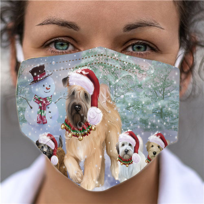 Christmas Running Fammily Wheaten Terrier Dogs Face Mask FM48753