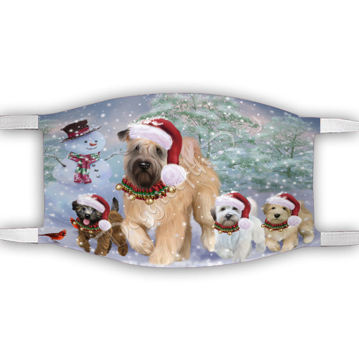 Christmas Running Fammily Wheaten Terrier Dogs Face Mask FM48753